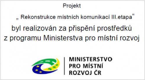 MMR ČR 2018 Rekonstrukce místních komunikací III. etapa